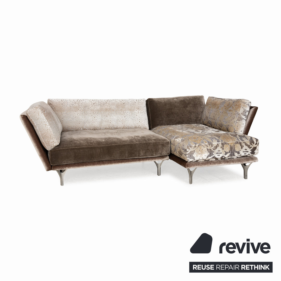 Bretz Napali Stoff Ecksofa Beige Grau Sofa Couch Recamiere Rechts Sofa Couch