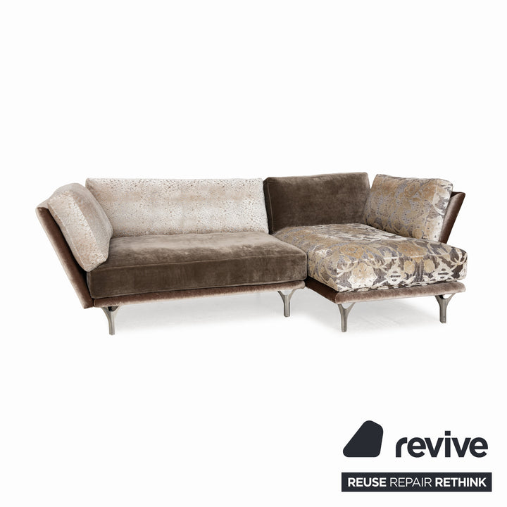 Bretz Napali Stoff Ecksofa Beige Grau Sofa Couch Recamiere Rechts Sofa Couch