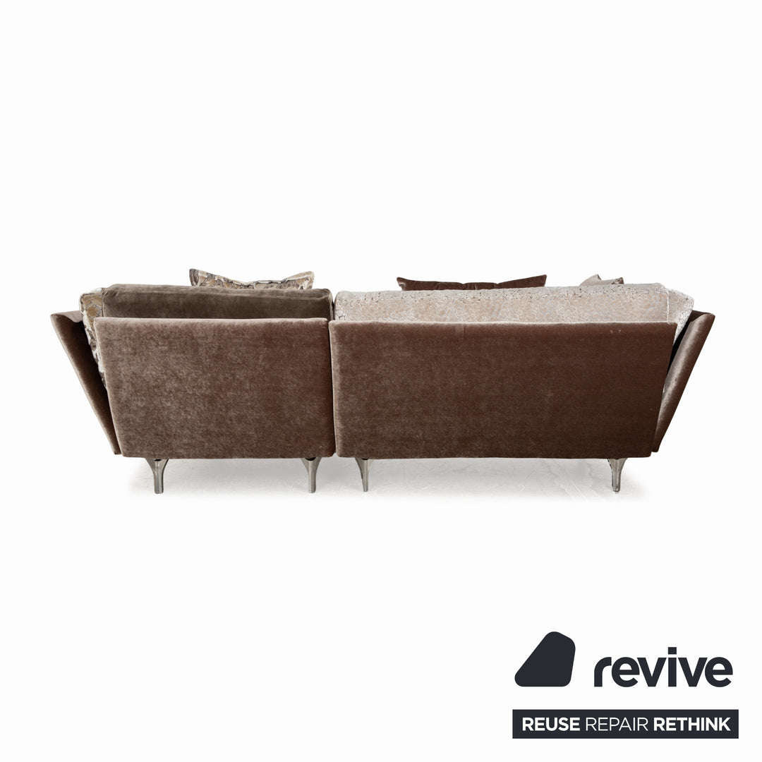 Bretz Napali Stoff Ecksofa Beige Grau Sofa Couch Recamiere Rechts Sofa Couch