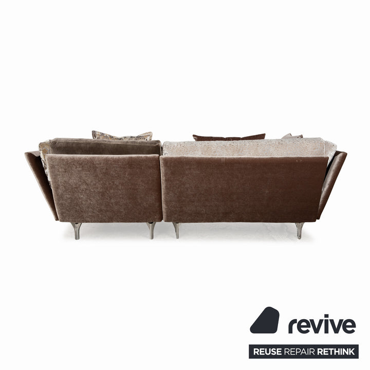 Bretz Napali Stoff Ecksofa Beige Grau Sofa Couch Recamiere Rechts Sofa Couch