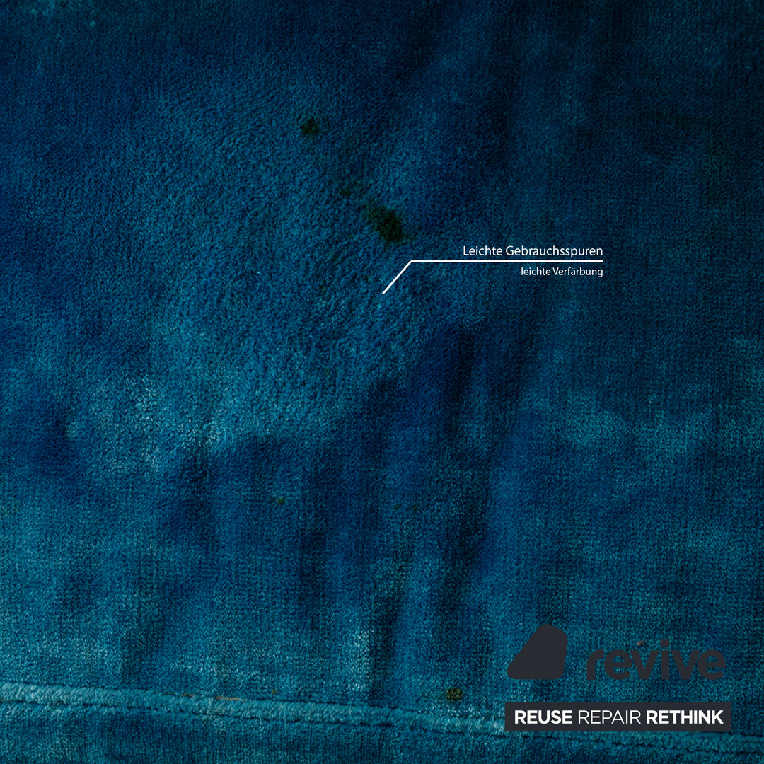 Canapé d'angle en tissu Bretz Napali bleu turquoise canapé canapé velours salon