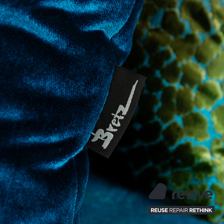 Canapé d'angle en tissu Bretz Napali bleu turquoise canapé canapé velours salon