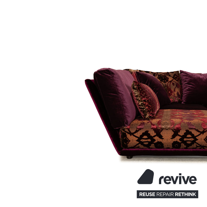 Canapé d'angle Bretz Napali en tissu violet mûre