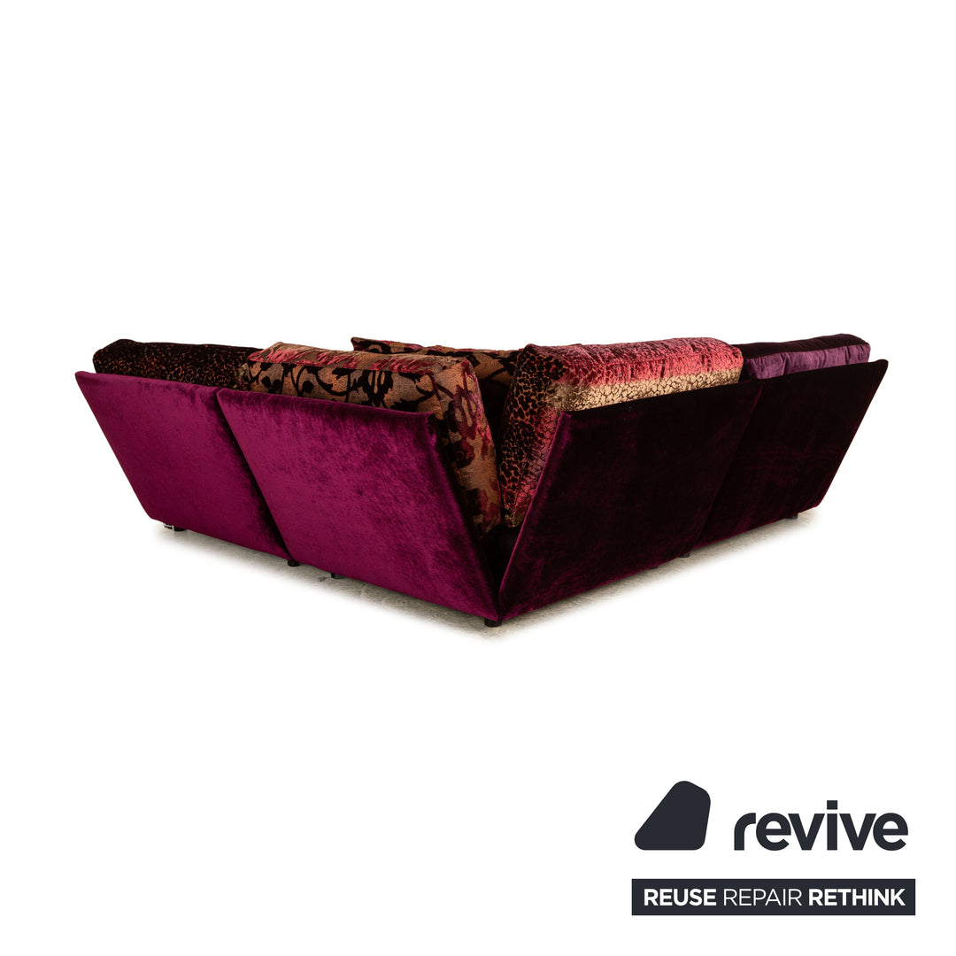 Canapé d'angle Bretz Napali en tissu violet mûre