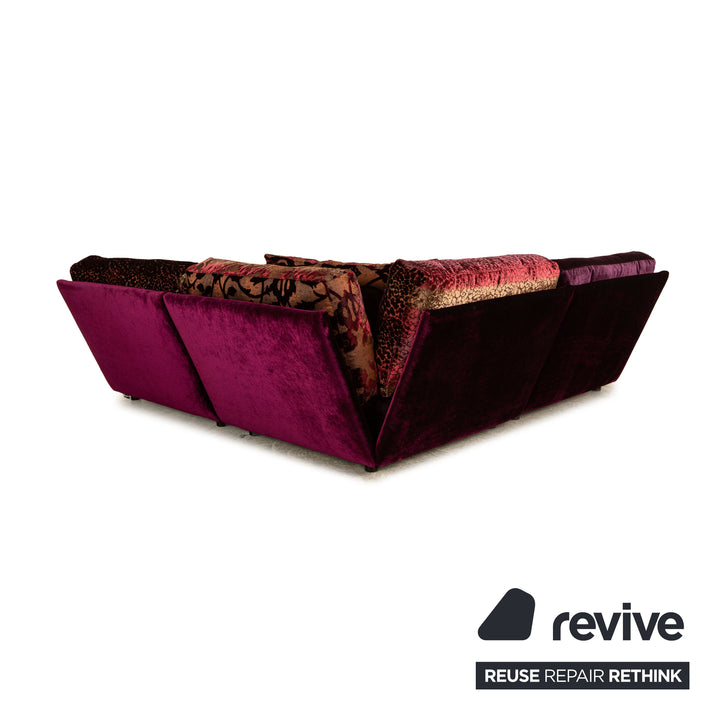 Canapé d'angle Bretz Napali en tissu violet mûre