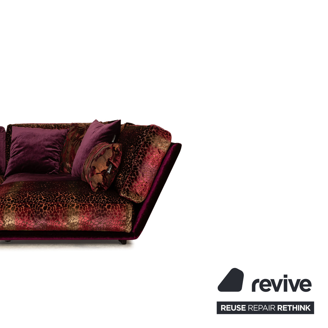 Canapé d'angle Bretz Napali en tissu violet mûre