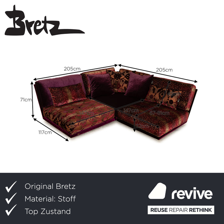 Canapé d'angle Bretz Napali en tissu violet mûre