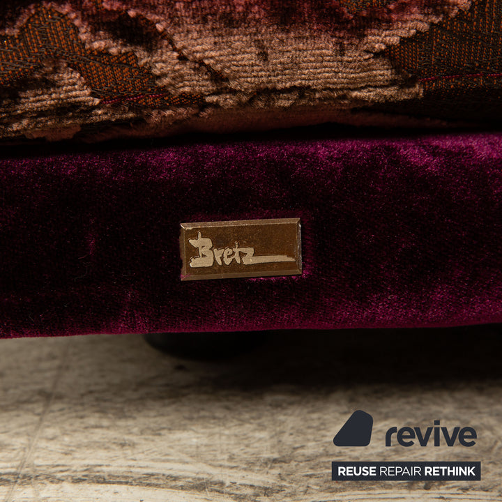 Canapé d'angle Bretz Napali en tissu violet mûre