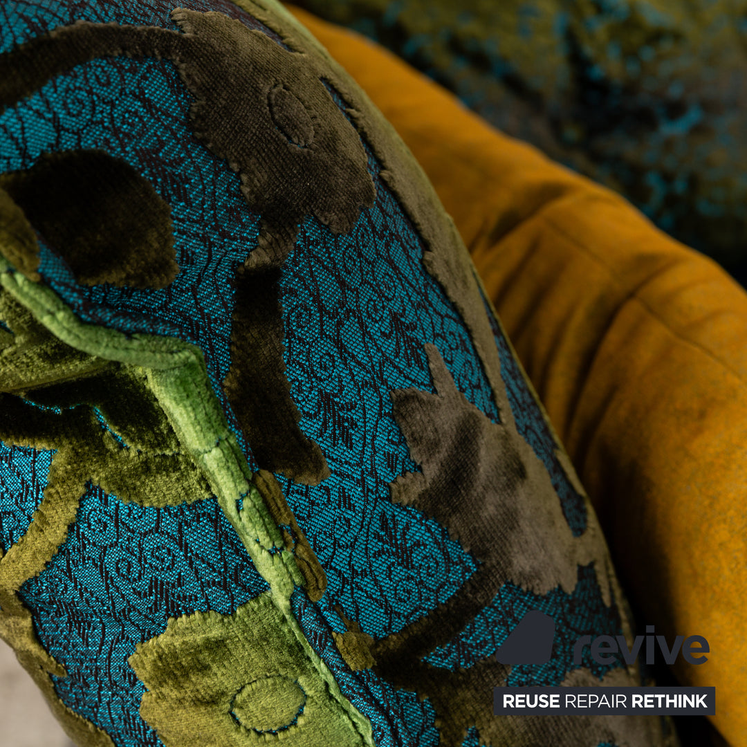 Bretz Ohlinda Stoff Ecksofa Blau Grün Gelb Sofa Couch