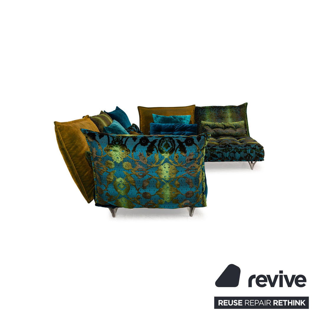 Bretz Ohlinda Stoff Ecksofa Blau Grün Gelb Sofa Couch