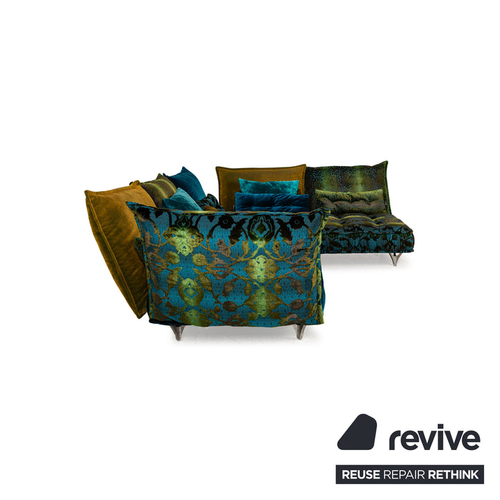 Bretz Ohlinda Stoff Ecksofa Blau Grün Gelb Sofa Couch