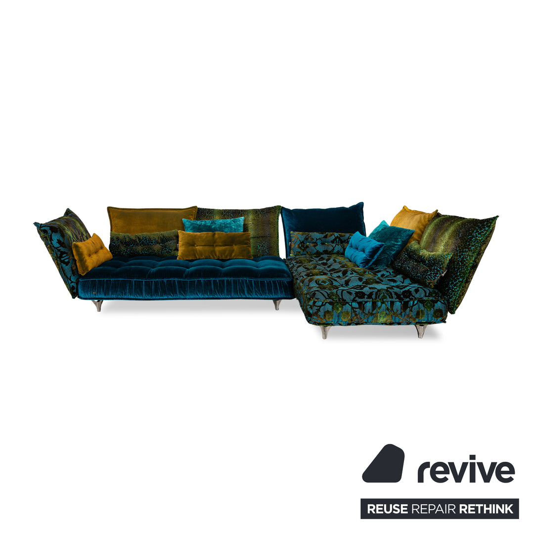 Bretz Ohlinda Stoff Ecksofa Blau Grün Gelb Sofa Couch