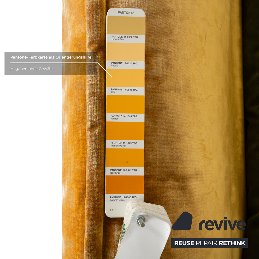 Bretz Ohlinda Stoff Ecksofa Grün Gelb Muster Sofa Couch