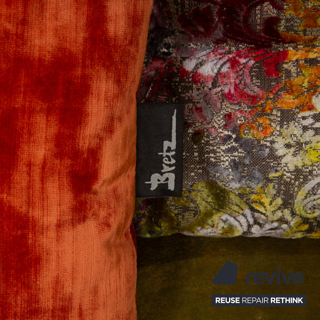 Bretz Ohlinda Stoff Ecksofa Grün Gelb Muster Sofa Couch