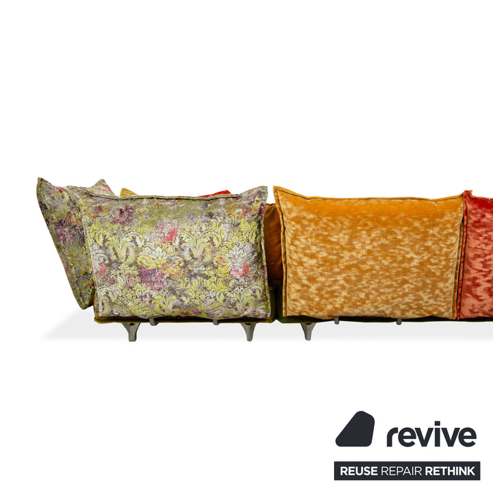 Bretz Ohlinda Stoff Ecksofa Grün Gelb Muster Sofa Couch