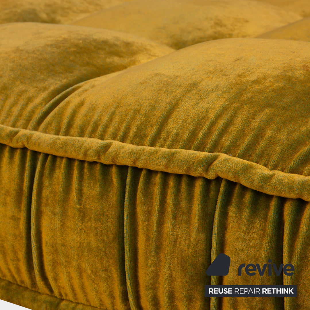 Bretz Ohlinda Stoff Ecksofa Grün Gelb Muster Sofa Couch