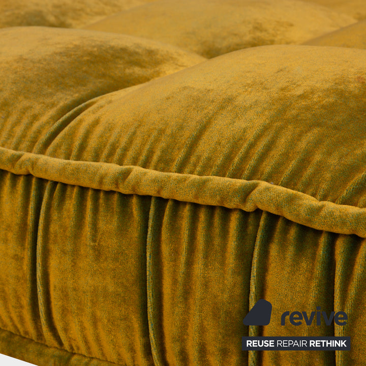 Bretz Ohlinda Stoff Ecksofa Grün Gelb Muster Sofa Couch