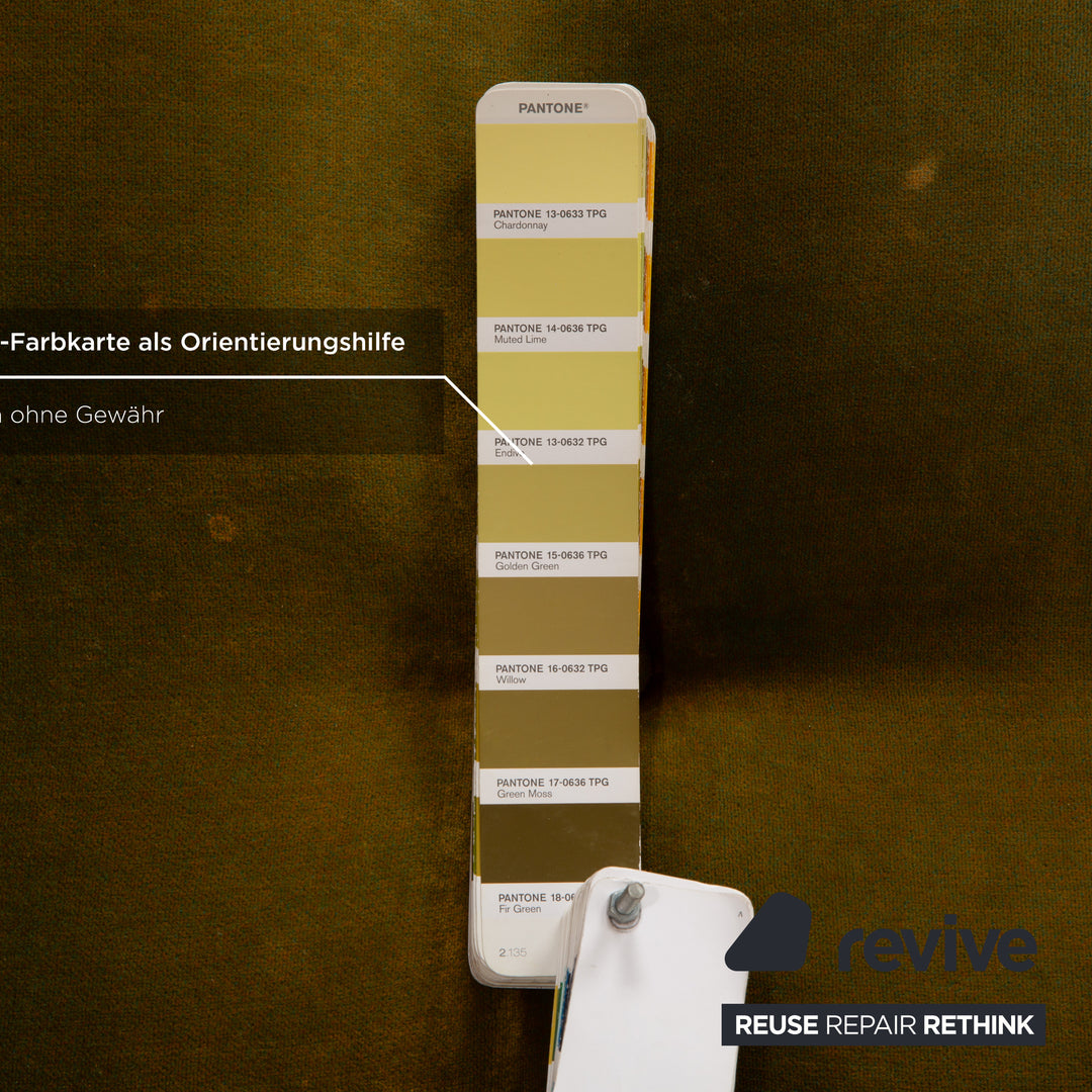 Bretz Ohlinda Stoff Ecksofa Grün Gelb Muster Sofa Couch