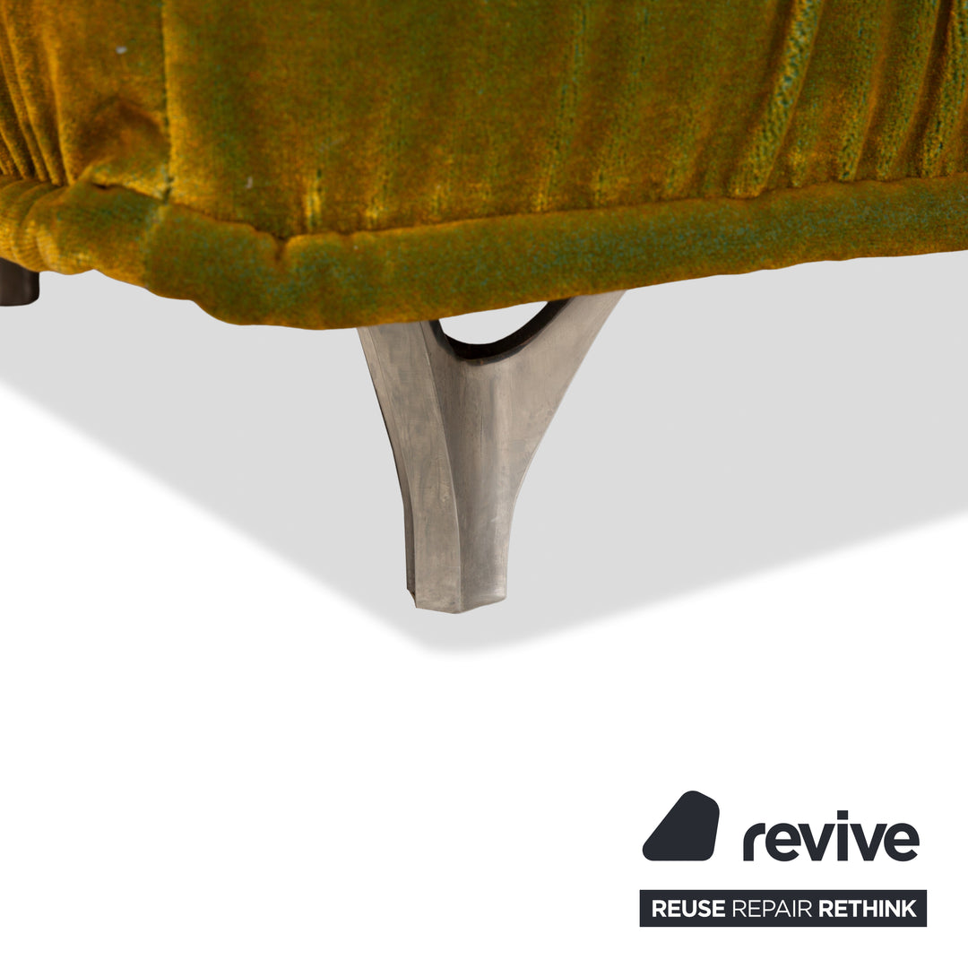 Bretz Ohlinda Stoff Ecksofa Grün Gelb Muster Sofa Couch