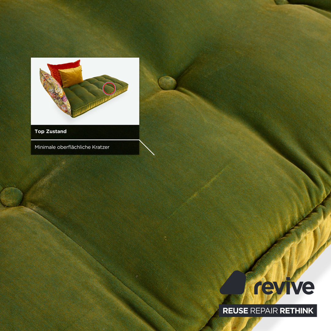 Bretz Ohlinda Stoff Liege Grün midsummer oliv bunt Blumenmuster Muster Samt Daybed