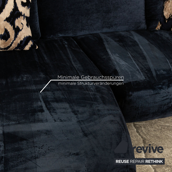 Bretz Palü Stoff Ecksofa Blau Recamiere Links Sofa Couch