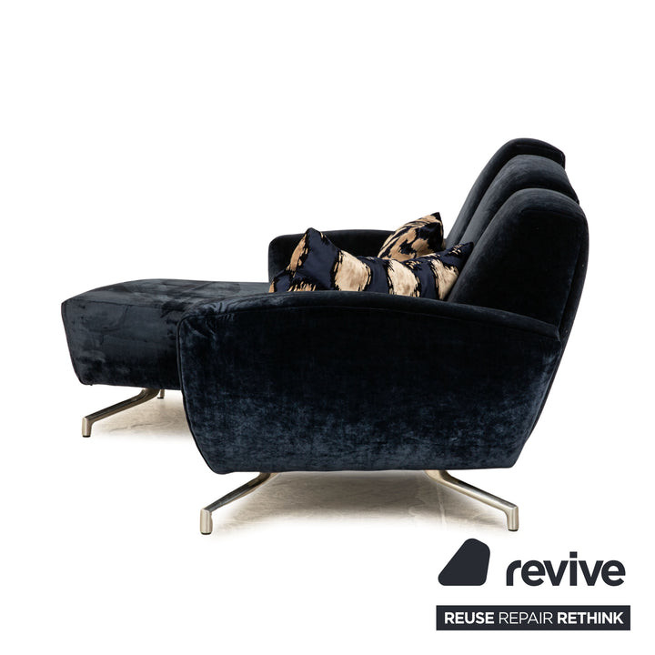 Bretz Palü Stoff Ecksofa Blau Recamiere Links Sofa Couch