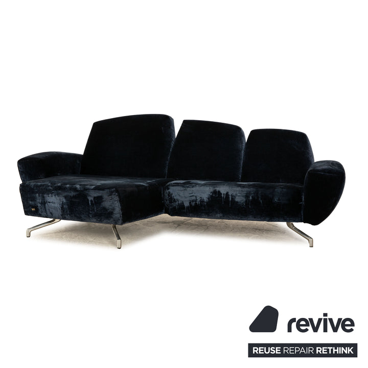 Bretz Palü Stoff Ecksofa Blau Recamiere Links Sofa Couch