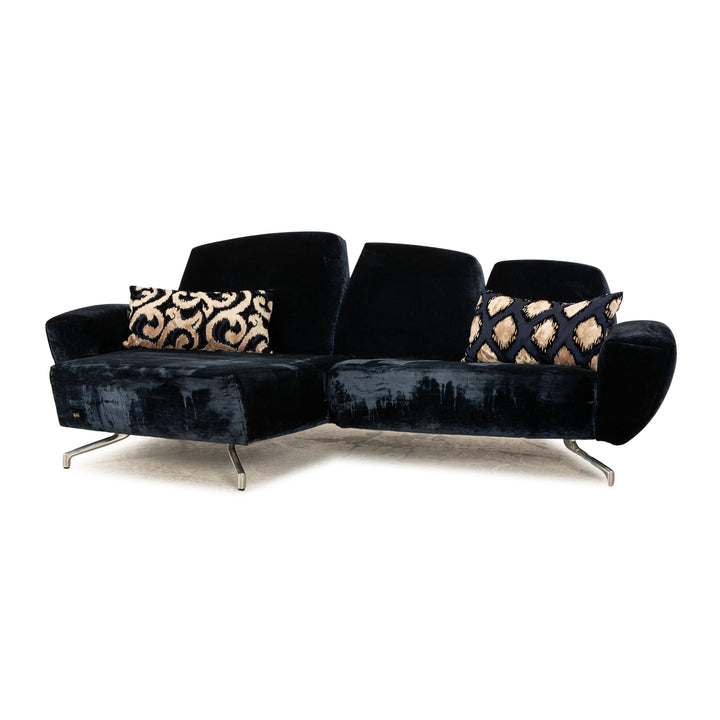 Bretz Palü Stoff Ecksofa Blau Recamiere Links Sofa Couch