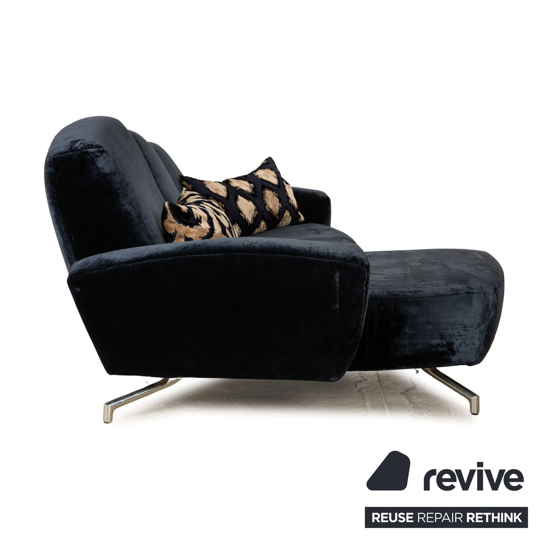 Bretz Palü Stoff Ecksofa Blau Recamiere Links Sofa Couch