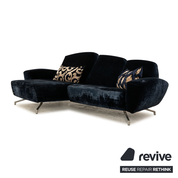 Bretz Palü Stoff Ecksofa Blau Recamiere Links Sofa Couch