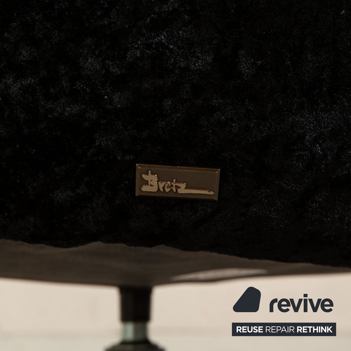 Bretz Pompadour Stoff Sessel Garnitur Schwarz manuelle Drehfunktion