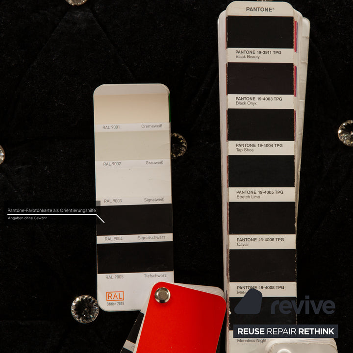 Bretz Pompadour Stoff Sessel Garnitur Schwarz manuelle Drehfunktion