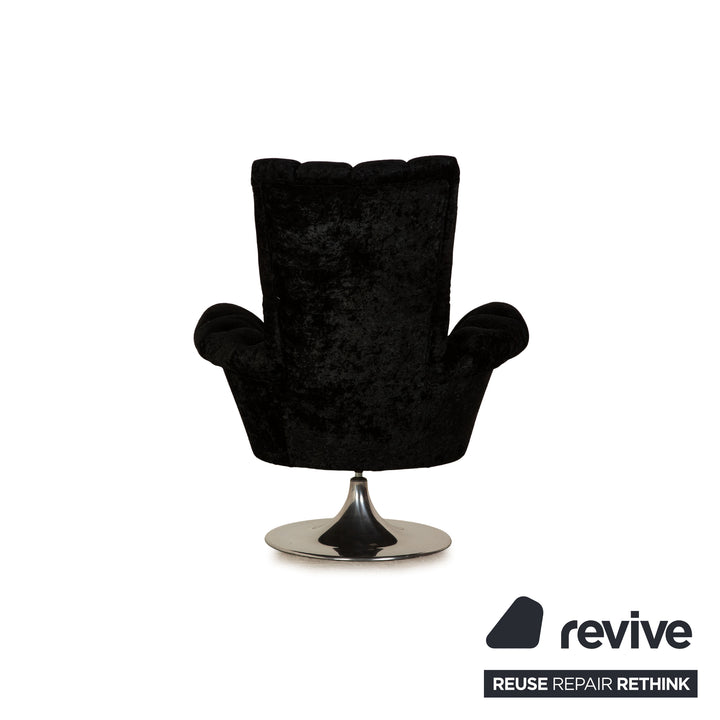 Bretz Pompadour Stoff Sessel Schwarz manuelle Drehfunktion