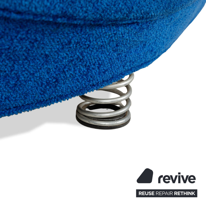 Bretz Pool Stoff Dreisitzer Blau Sofa Couch