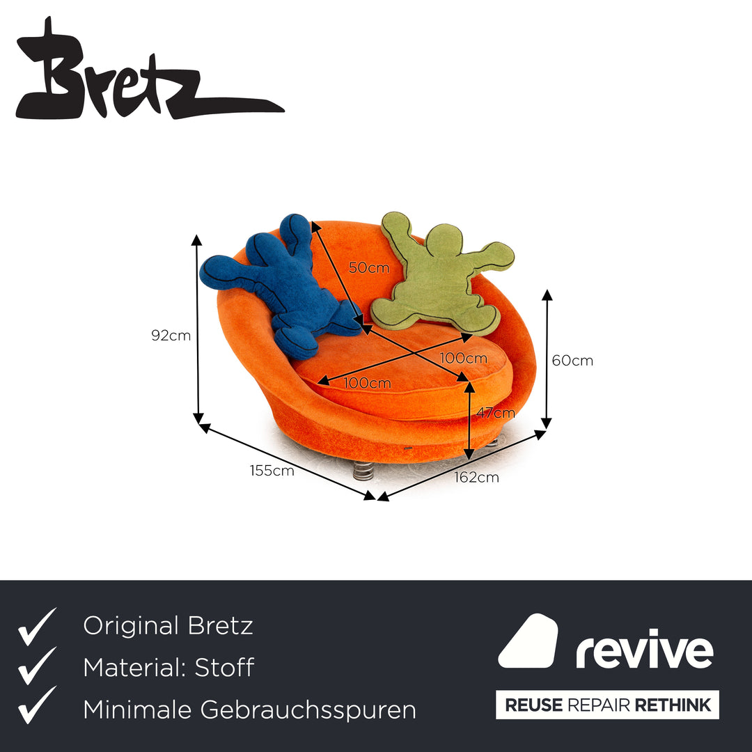 Bretz Pool Stoff Sessel Orange