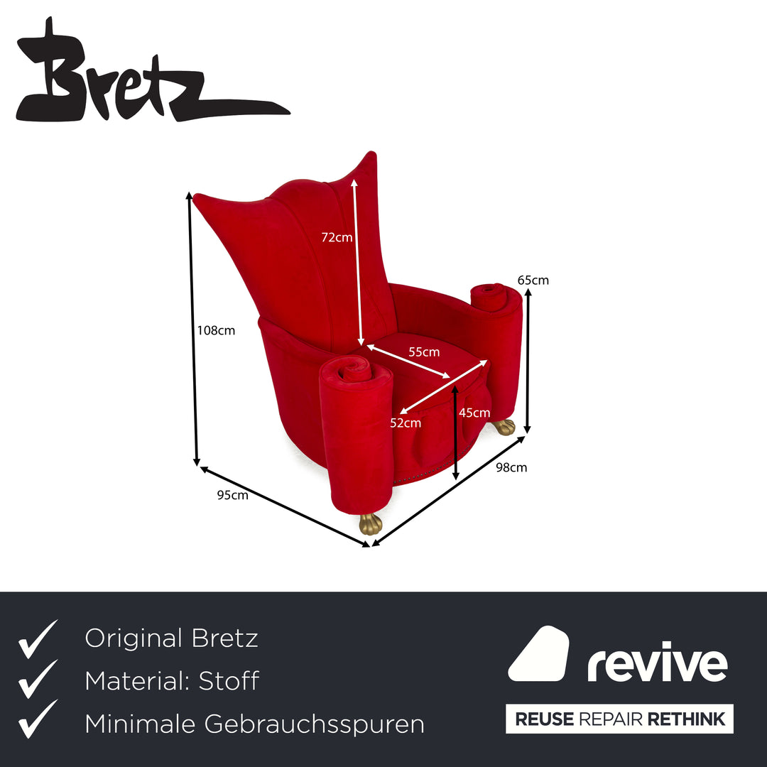 Bretz Rose Stoff Sessel Rot