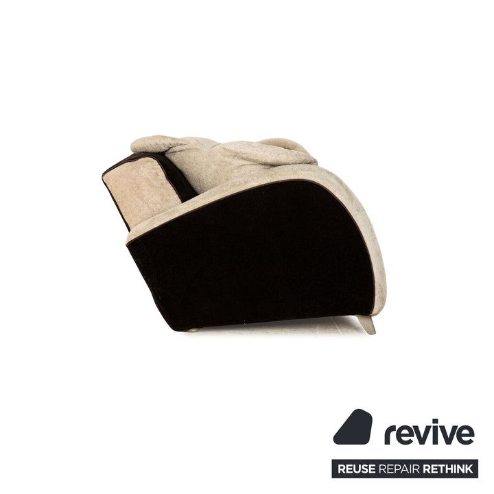 Canapé trois places en tissu Bretz noir et blanc