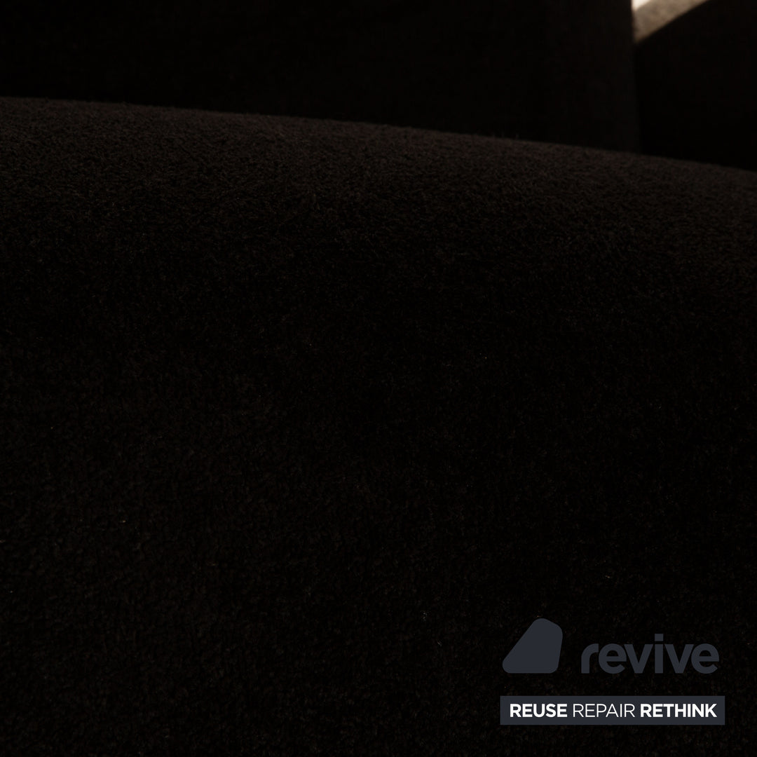 Canapé trois places en tissu Bretz noir et blanc