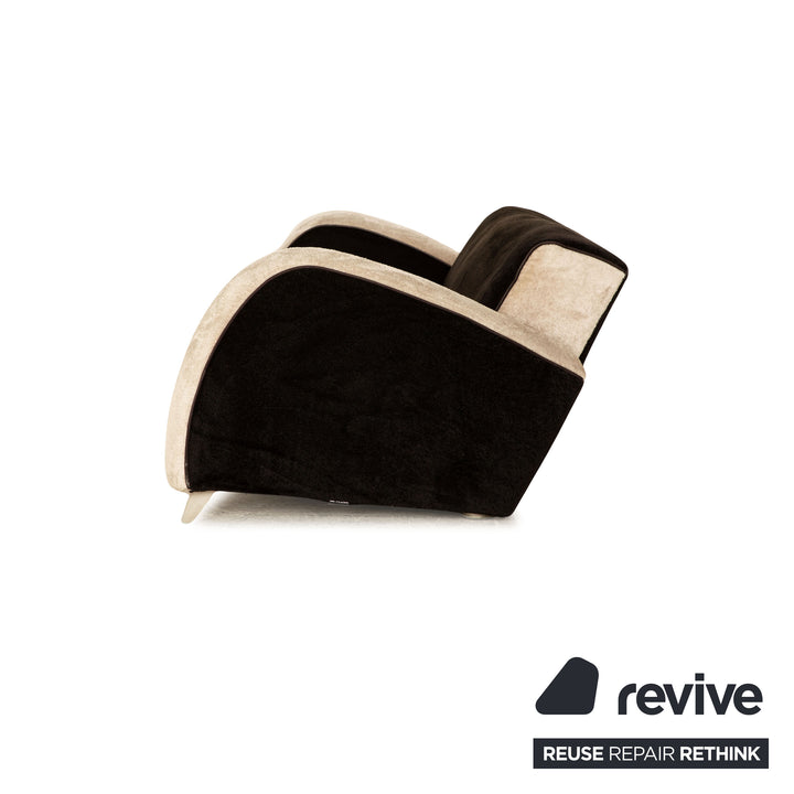 Canapé trois places en tissu Bretz noir et blanc