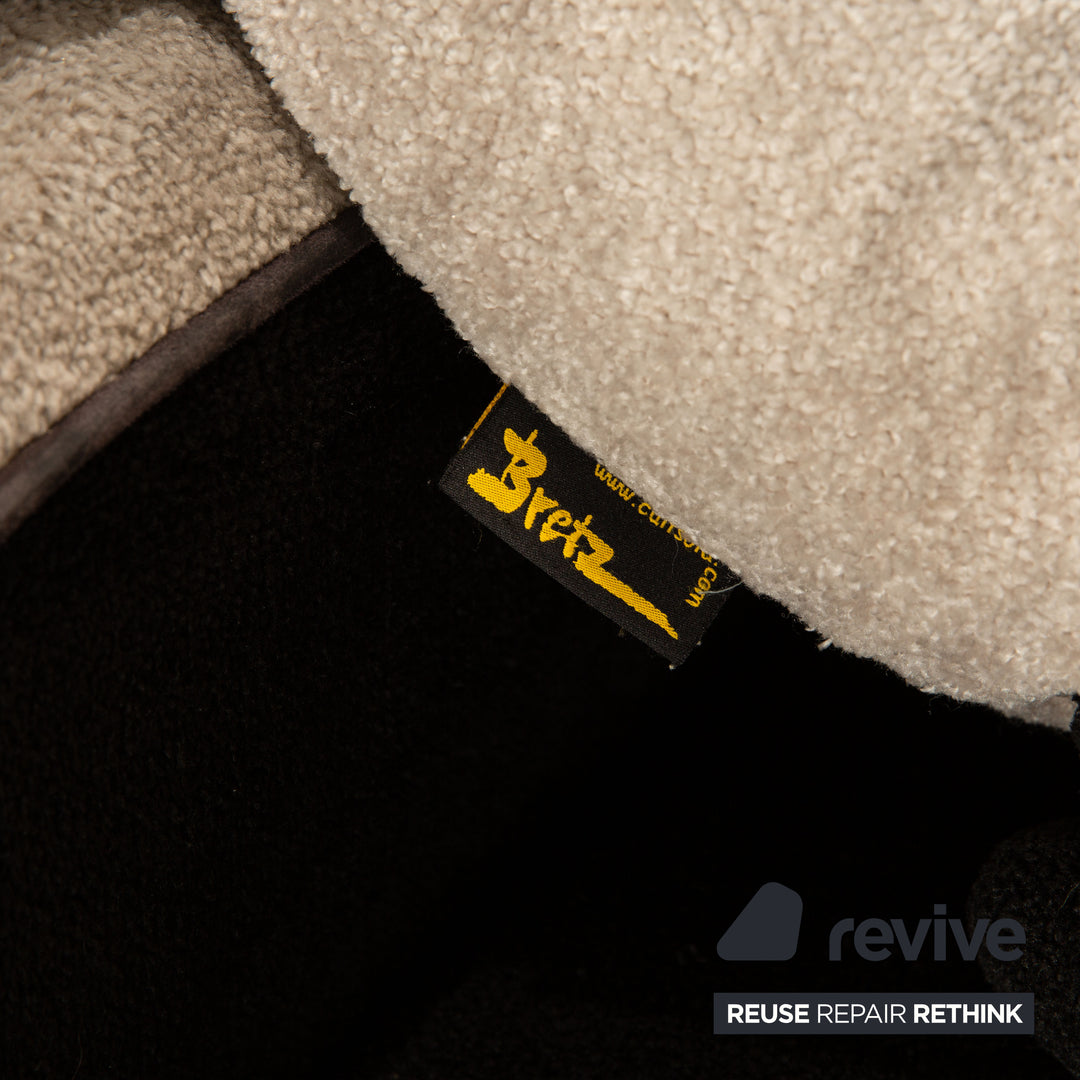 Canapé trois places en tissu Bretz noir et blanc