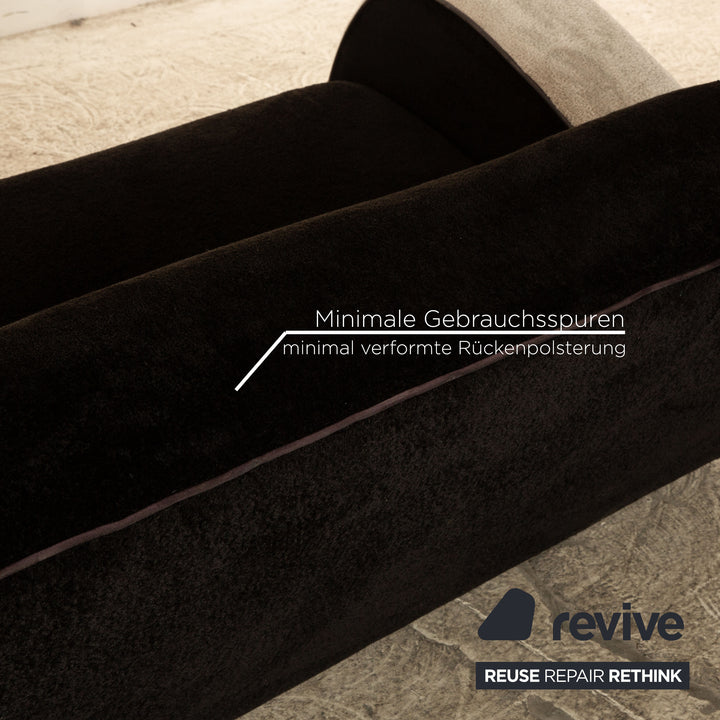 Canapé trois places en tissu Bretz noir et blanc