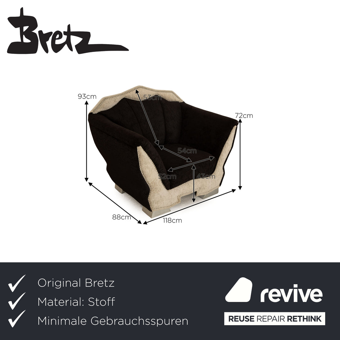Bretz T-Rex Stoff Sessel Schwarz