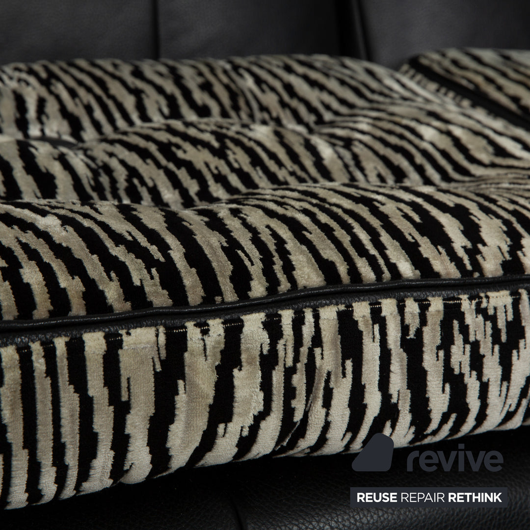 Canapé d'angle en cuir Bretz Tiziana noir