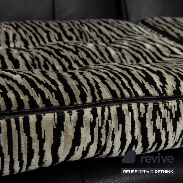 Canapé d'angle en cuir Bretz Tiziana noir