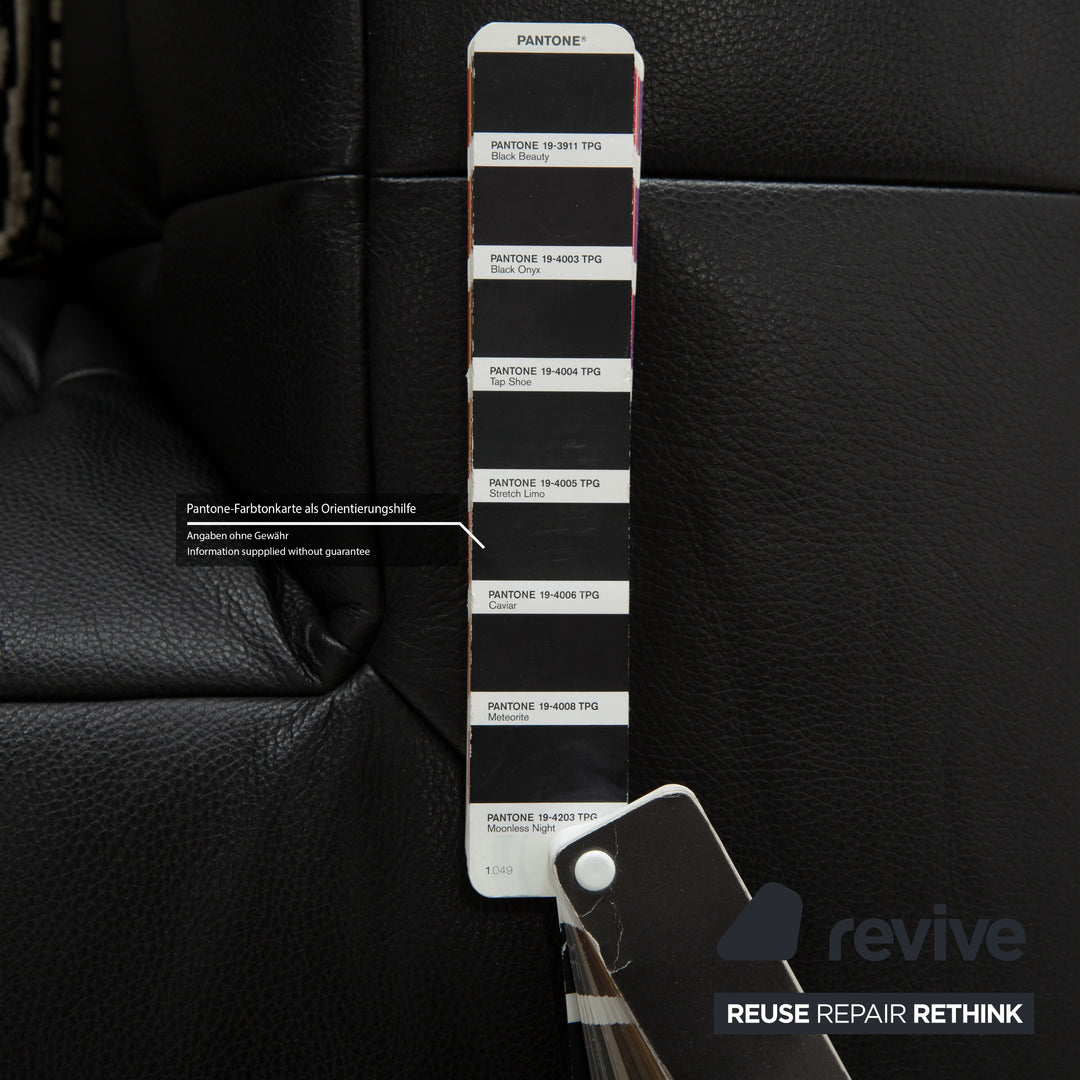 Canapé d'angle en cuir Bretz Tiziana noir