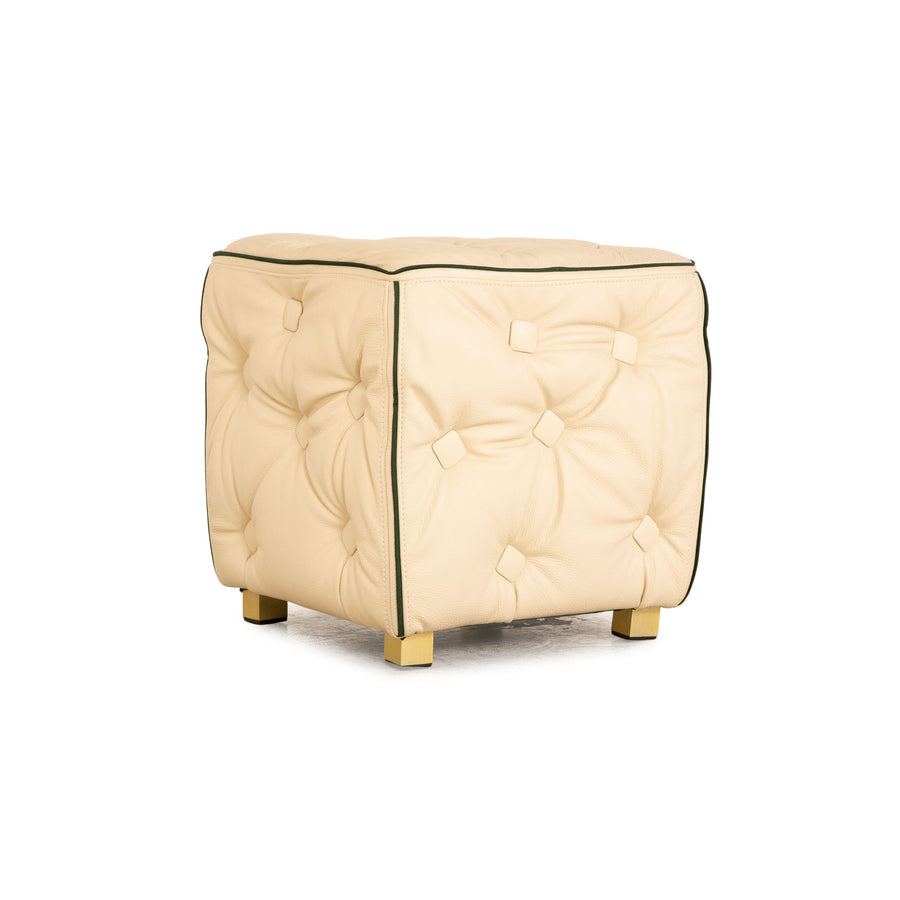 Tabouret en cuir Bretz Tiziana crème