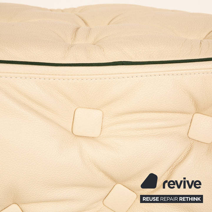 Tabouret en cuir Bretz Tiziana crème