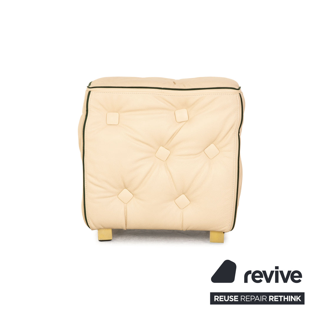 Bretz Tiziana ensemble de canapés en cuir crème quatre places chaise longue tabouret canapé