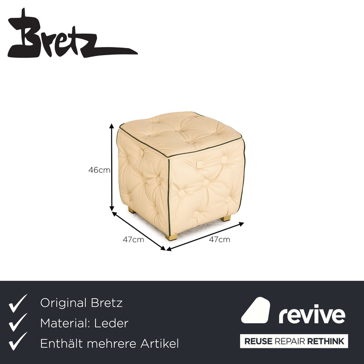 Bretz Tiziana ensemble de canapés en cuir crème quatre places chaise longue tabouret canapé