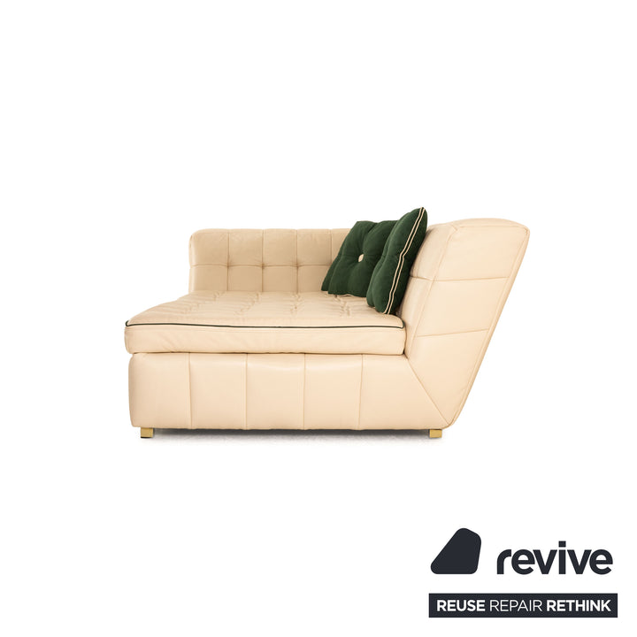 Bretz Tiziana ensemble de canapés en cuir crème quatre places chaise longue tabouret canapé